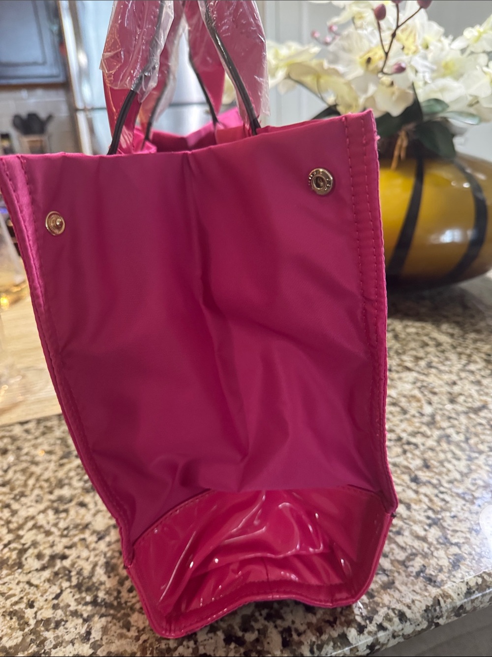 Tory Burch Hot Pink Logo Nylon Tote - Picture 3 of 5